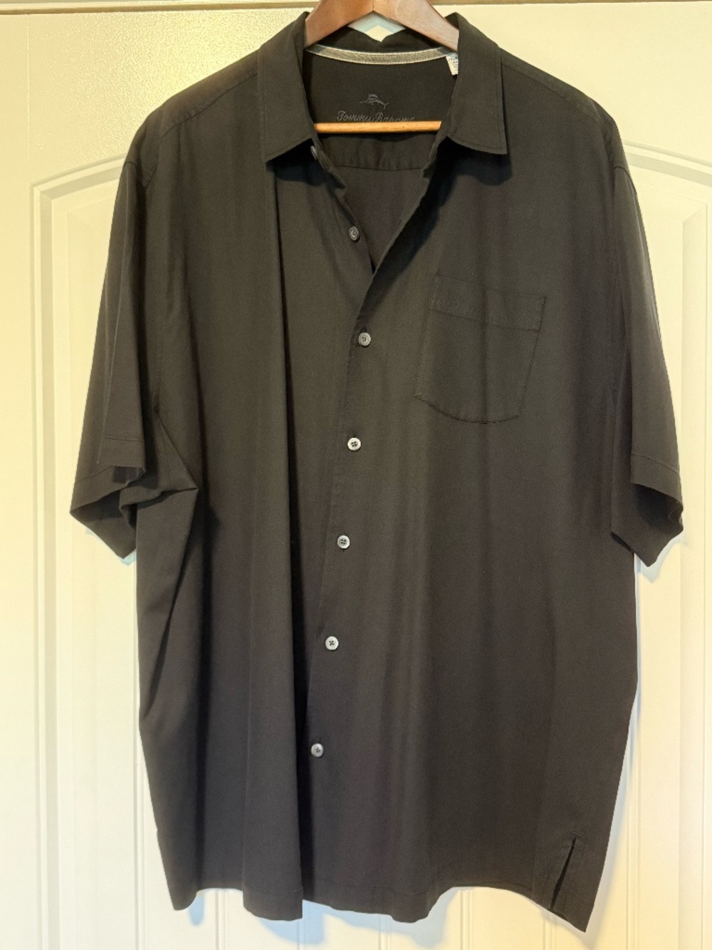 Tommy Bahama Men’s Black Silk Blend Button Front Shirt 2XLB Big Tall